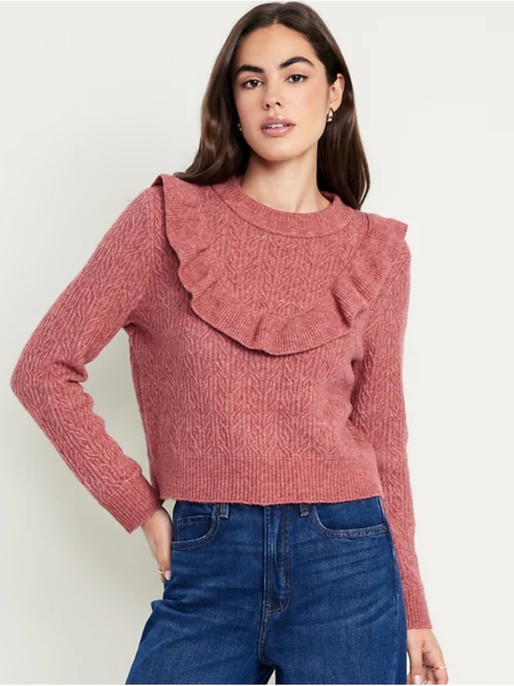 Old Navy Women's Knit Sweater Pink Size Large